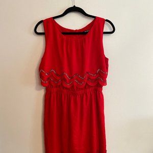 Gianni Bini- Red Scallop Edge, Sequin Embellished